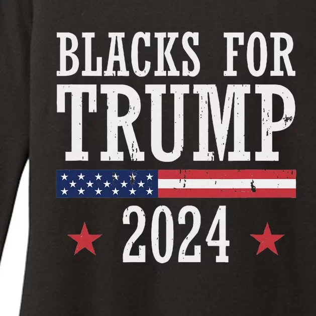 Blacks For Trump 2024 Presidential Election Support Womens CVC Long Sleeve Shirt