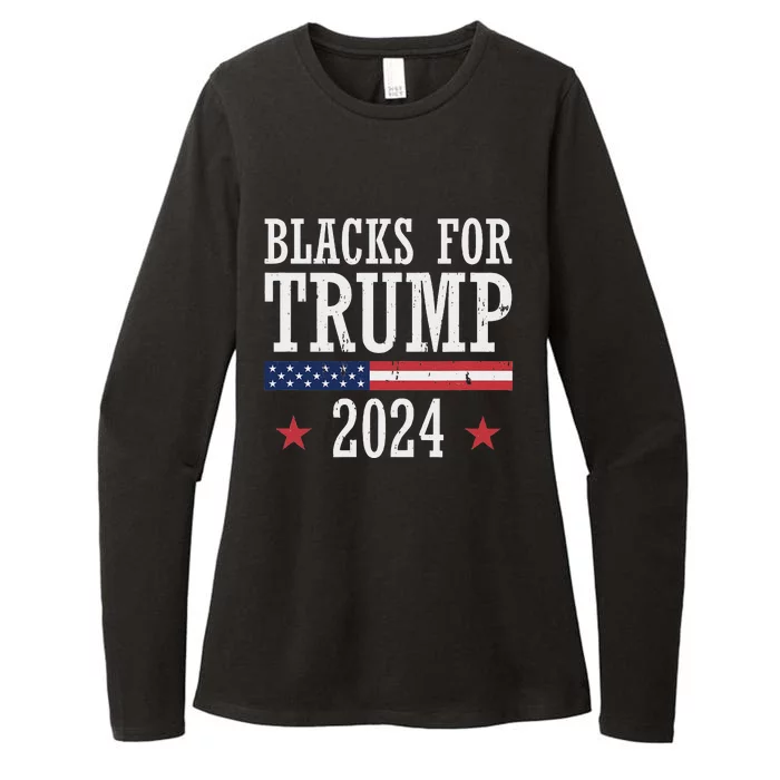 Blacks For Trump 2024 Presidential Election Support Womens CVC Long Sleeve Shirt