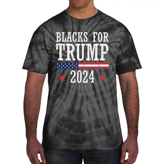 Blacks For Trump 2024 Presidential Election Support Tie-Dye T-Shirt