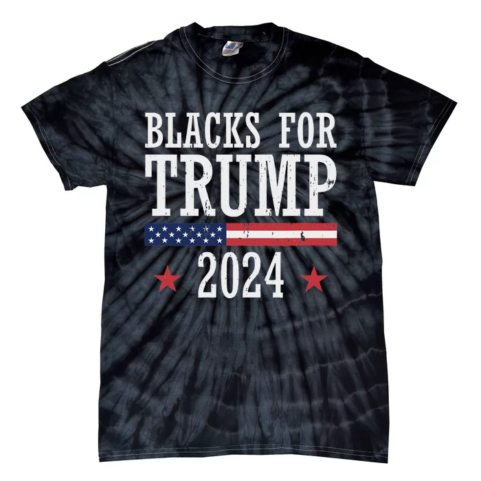 Blacks For Trump 2024 Presidential Election Support Tie-Dye T-Shirt