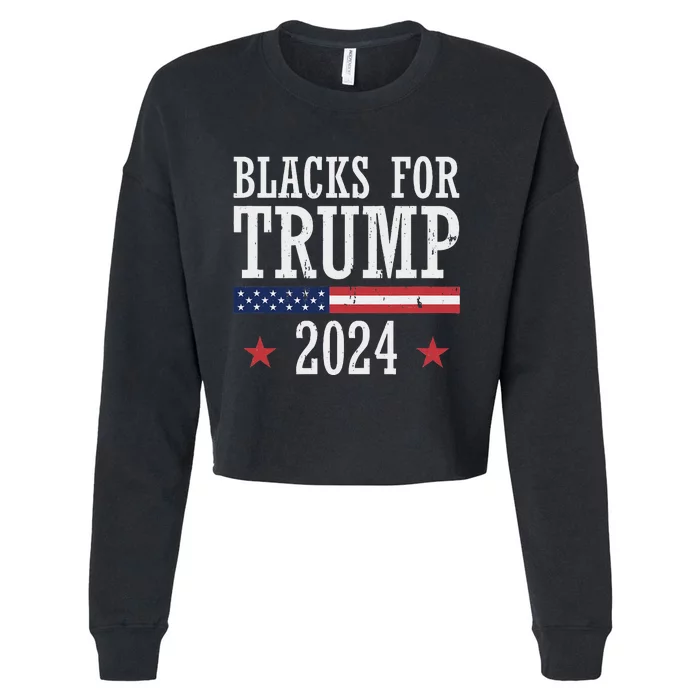 Blacks For Trump 2024 Presidential Election Support Cropped Pullover Crew