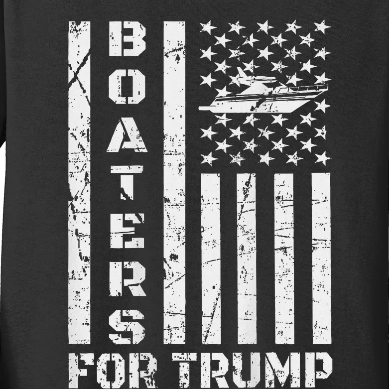 Boaters For Trump 2020 Boat Parade Support Trump Kids Long Sleeve Shirt