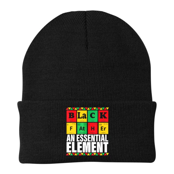 Black Father The Essential Element Fathers Day Funny Dad Knit Cap Winter Beanie