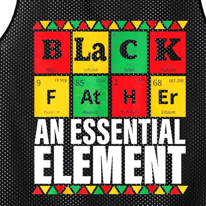 Black Father The Essential Element Fathers Day Funny Dad Mesh Reversible Basketball Jersey Tank