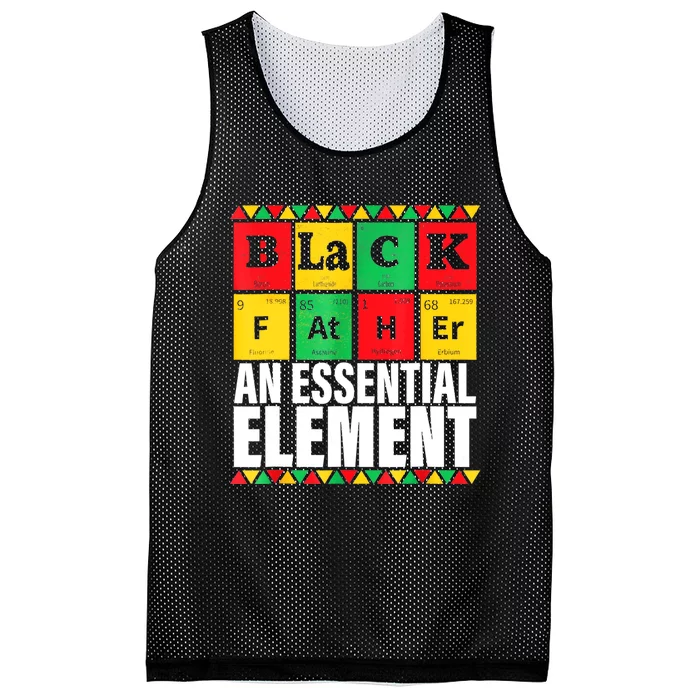 Black Father The Essential Element Fathers Day Funny Dad Mesh Reversible Basketball Jersey Tank