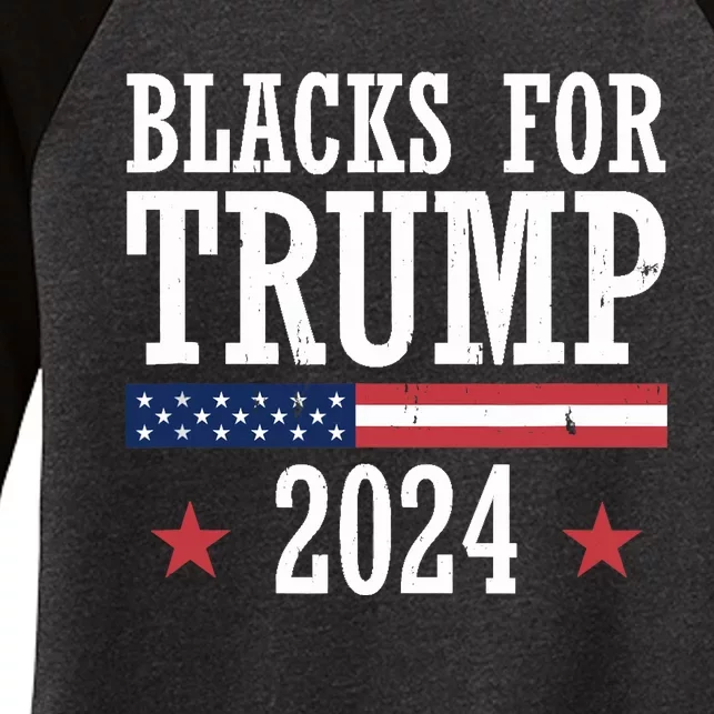 Blacks For Trump 2024 Presidential Election Republican Women's Tri-Blend 3/4-Sleeve Raglan Shirt