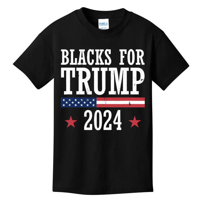 Blacks For Trump 2024 Presidential Election Republican Kids T-Shirt