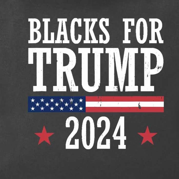 Blacks For Trump 2024 Presidential Election Republican Zip Tote Bag