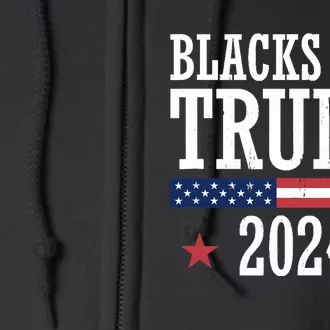 Blacks For Trump 2024 Presidential Election Republican Full Zip Hoodie