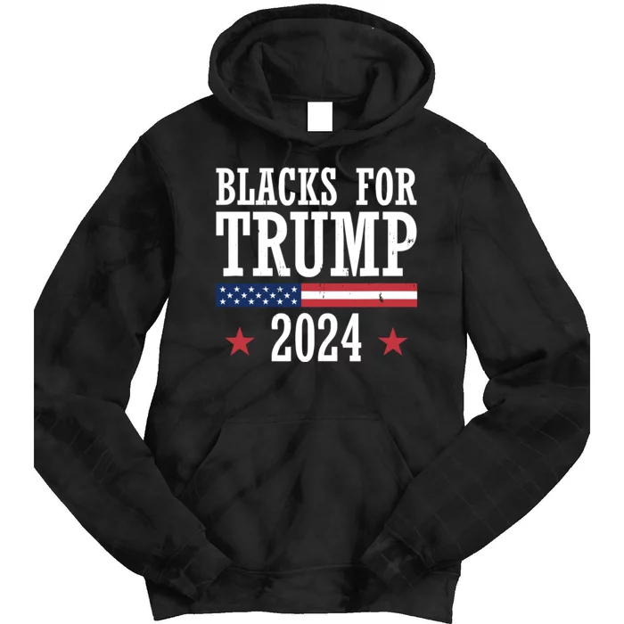 Blacks For Trump 2024 Presidential Election Republican Tie Dye Hoodie