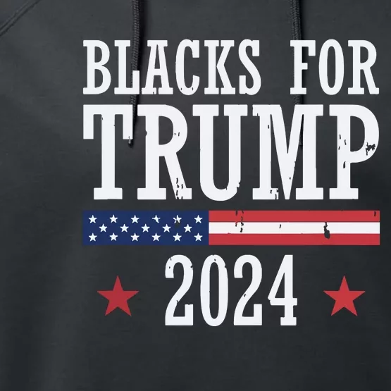 Blacks For Trump 2024 Presidential Election Republican Performance Fleece Hoodie