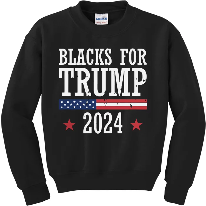 Blacks For Trump 2024 Presidential Election Republican Kids Sweatshirt