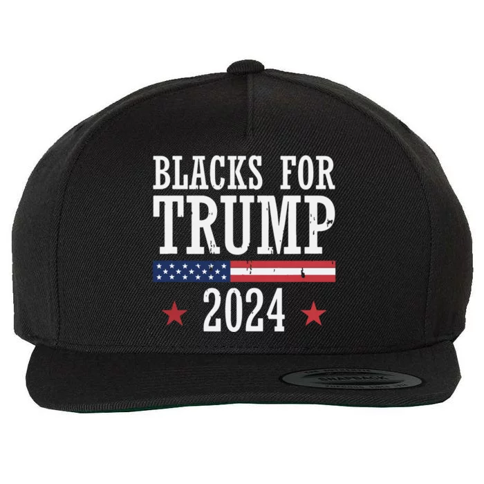 Blacks For Trump 2024 Presidential Election Republican Wool Snapback Cap