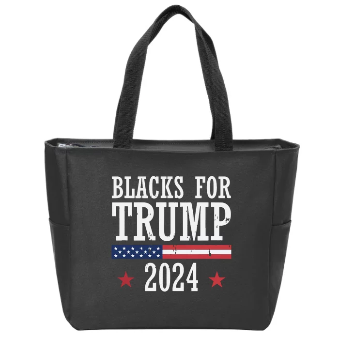 Blacks For Trump 2024 Presidential Election Republican Zip Tote Bag