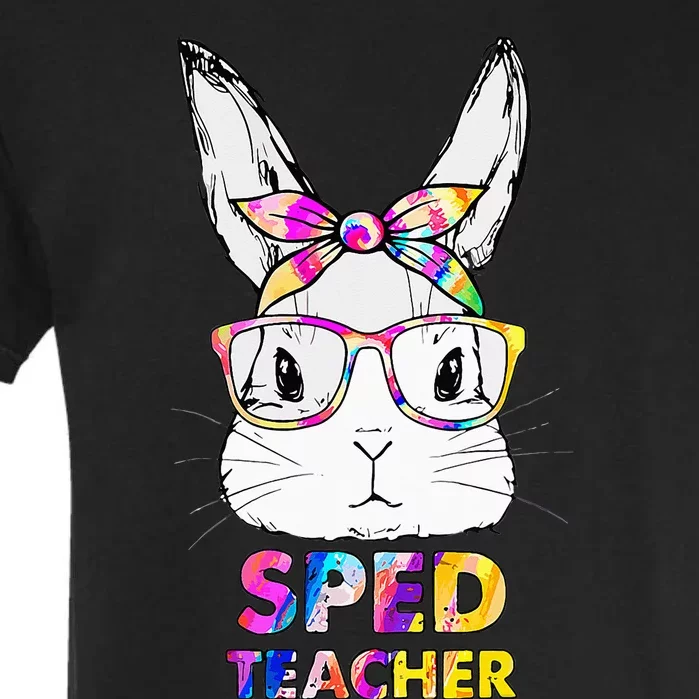 Bunny Face Tie Dye Glasses Easter Sped Teacher Garment-Dyed Heavyweight T-Shirt