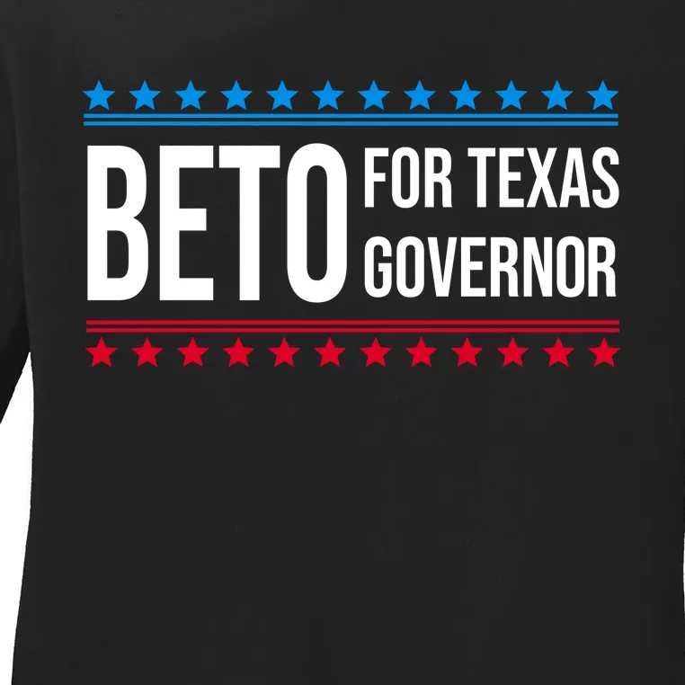 Beto For Texas Governor 2024 Politician Campaign Logo Ladies Long Sleeve Shirt