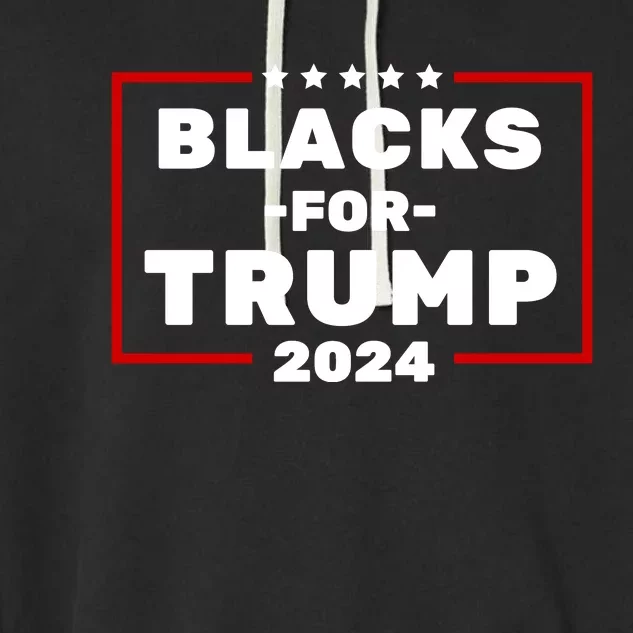 Black For Trump 2024 Garment-Dyed Fleece Hoodie