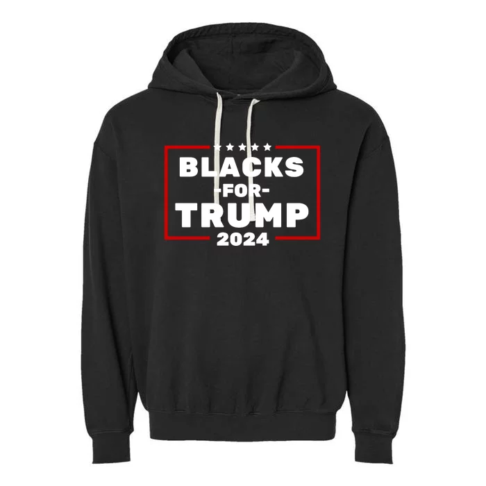 Black For Trump 2024 Garment-Dyed Fleece Hoodie