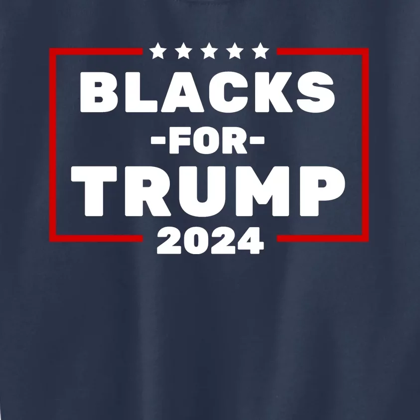 Black For Trump 2024 Kids Sweatshirt