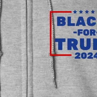 Black For Trump 2024 Full Zip Hoodie