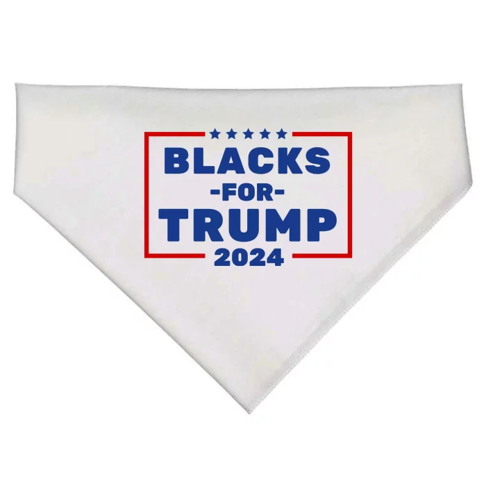 Black For Trump 2024 USA-Made Doggie Bandana