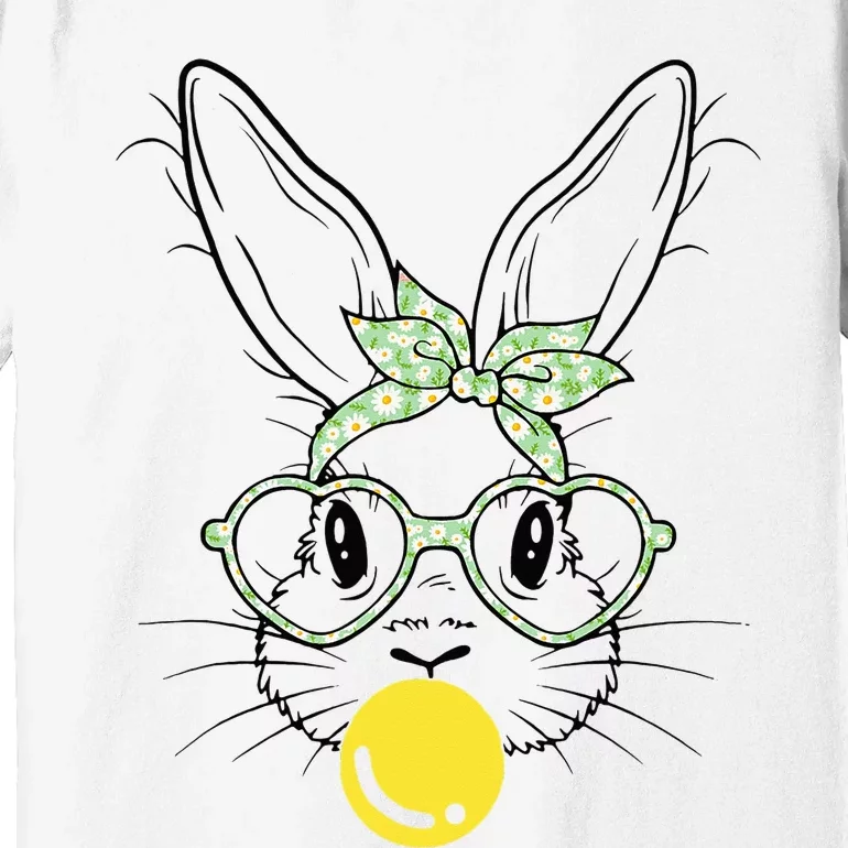 Bunny Face Tie Dye Glasses Bubble Gum Easter Day Premium T-Shirt