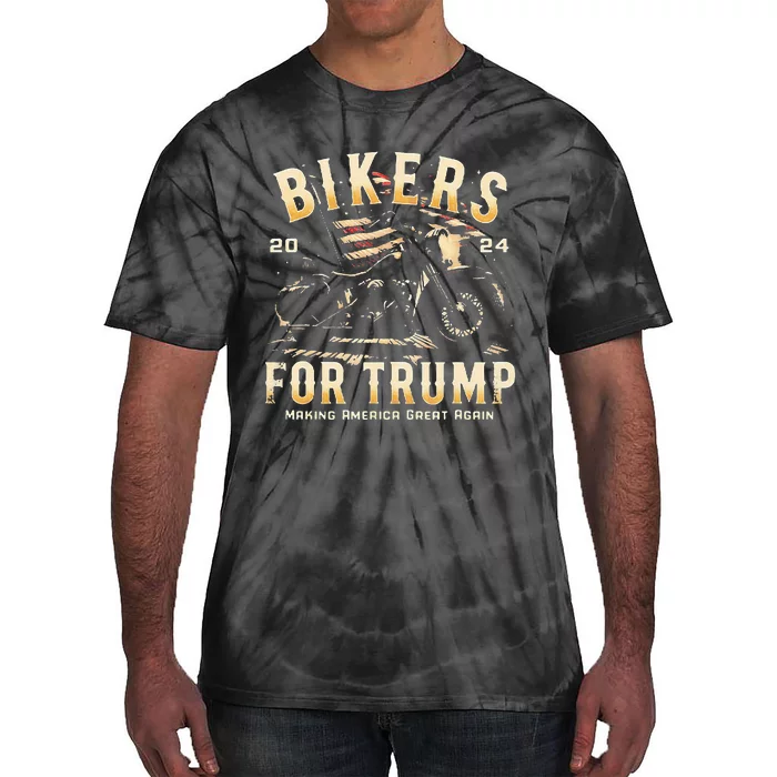 Biker For Trump 2024 Tie-Dye T-Shirt