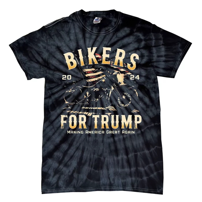 Biker For Trump 2024 Tie-Dye T-Shirt