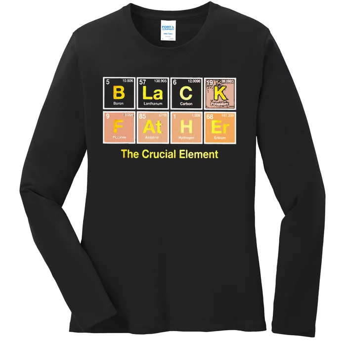 Black Father The Crucial Element Dad Chemistry Ladies Long Sleeve Shirt