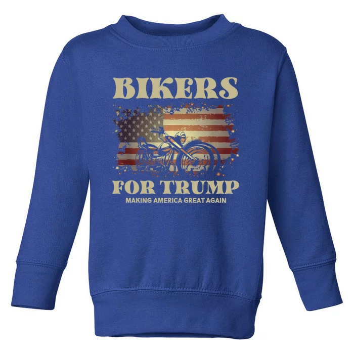 Biker For Trump 2024 Making America Great Again Meaningful Gift Toddler Sweatshirt