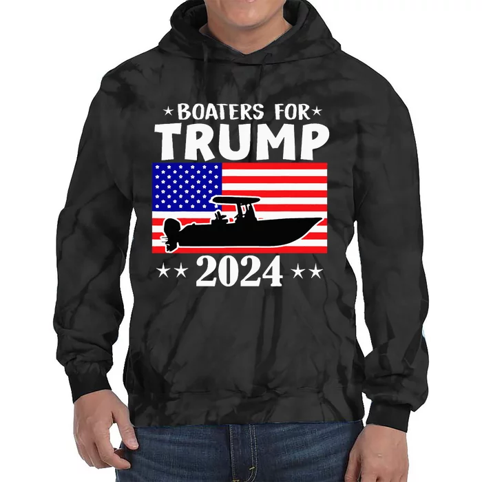 Boaters For Trump 2024 Vintage Pro Trump 2024 Election Tie Dye Hoodie