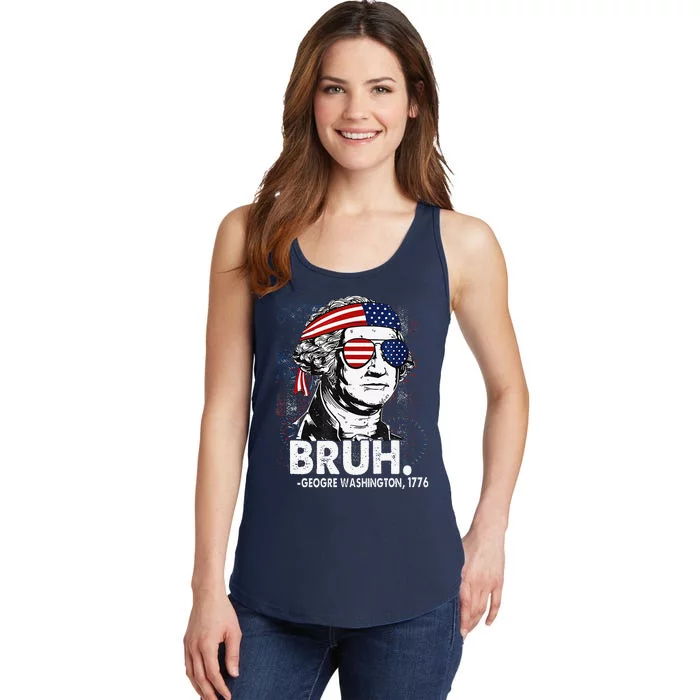 Bruh Funny Us Presidents History Ladies Essential Tank