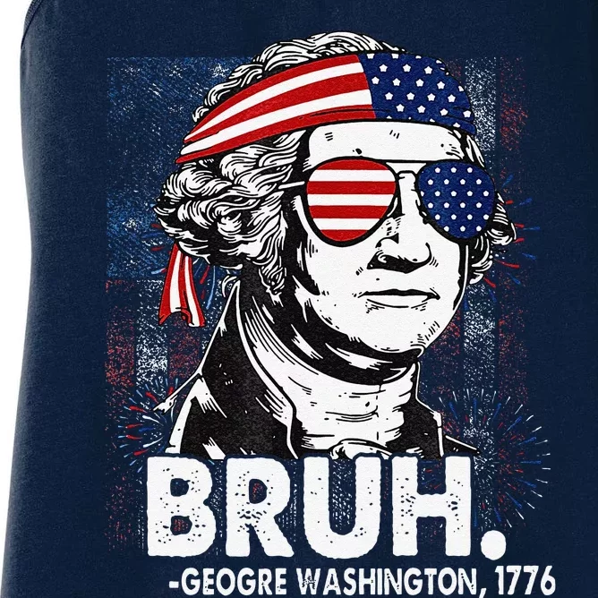 Bruh Funny Us Presidents History Women's Racerback Tank