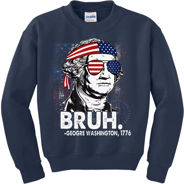 Bruh Funny Us Presidents History Kids Sweatshirt