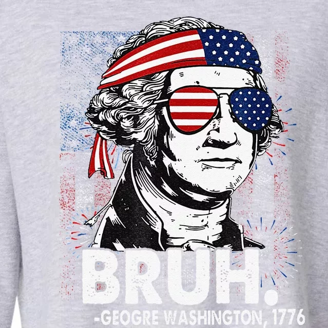 Bruh Funny Us Presidents History Cropped Pullover Crew