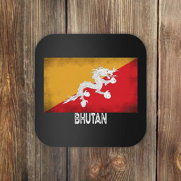 Bhutan Flag Vintage Pride In My Dna Coaster