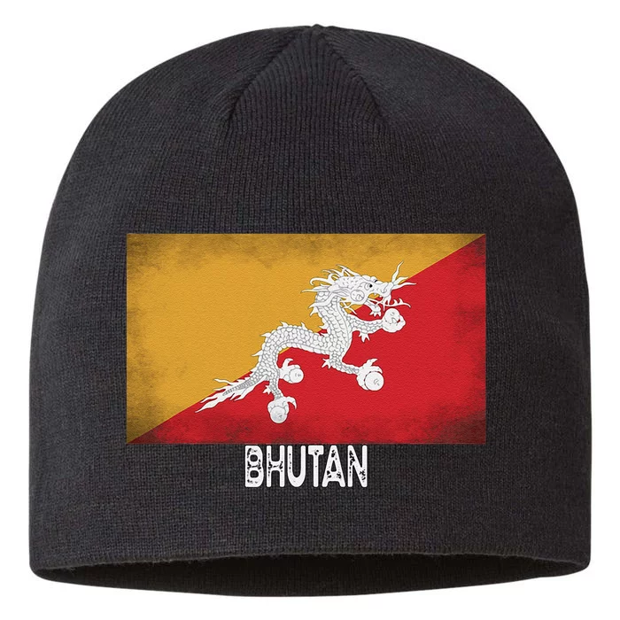 Bhutan Flag Vintage Pride In My Dna 8 1/2in Sustainable Knit Beanie