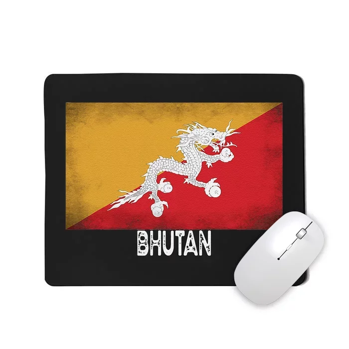 Bhutan Flag Vintage Pride In My Dna Mousepad