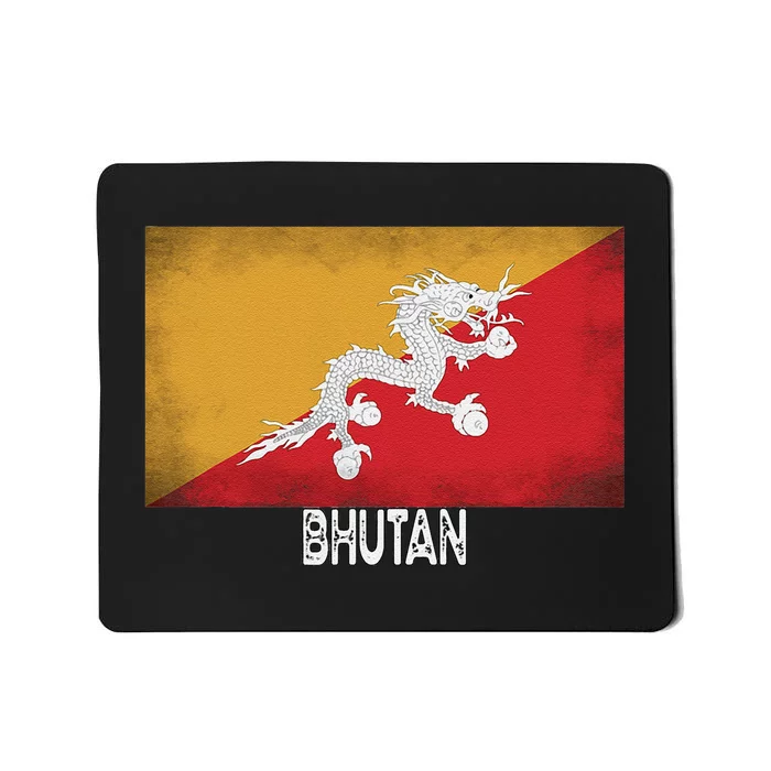 Bhutan Flag Vintage Pride In My Dna Mousepad