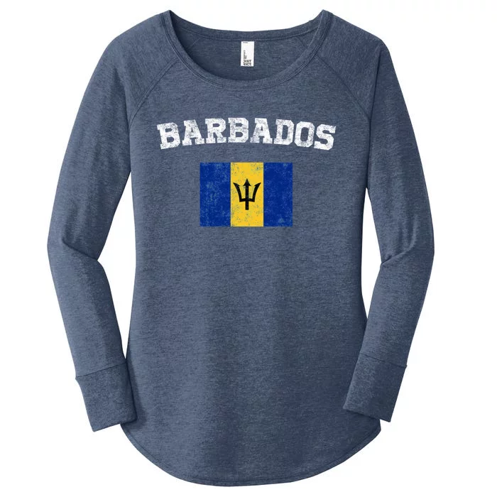 Barbadian Flag Vintage Barbados Women's Perfect Tri Tunic Long Sleeve Shirt