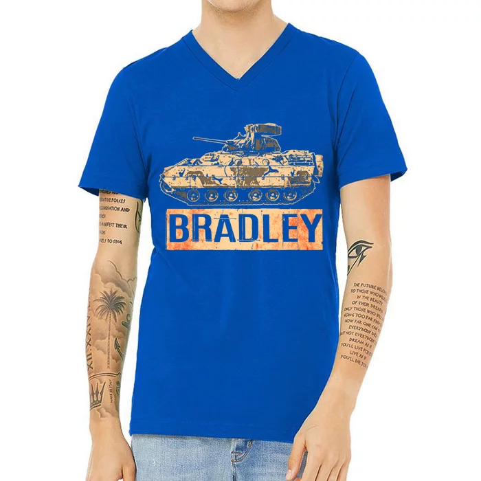 Bradley Fighting Vehicle Usa America American Military Gift V-Neck T-Shirt