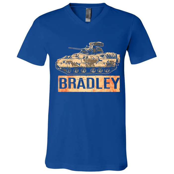 Bradley Fighting Vehicle Usa America American Military Gift V-Neck T-Shirt