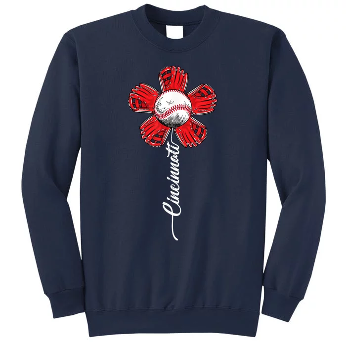 Baseball Flower Vintage Baseball Fans Sweatshirt