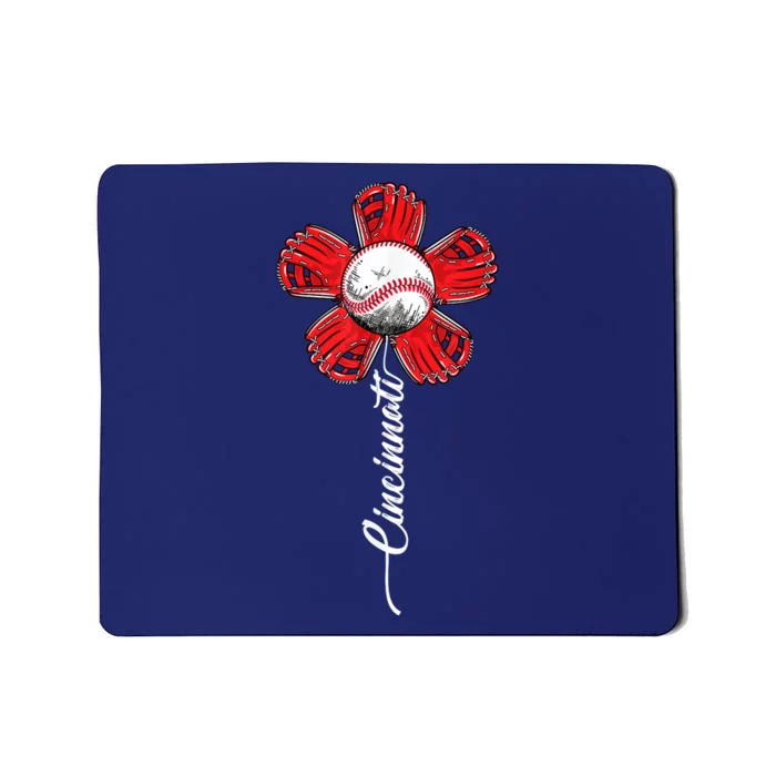 Baseball Flower Vintage Baseball Fans Mousepad