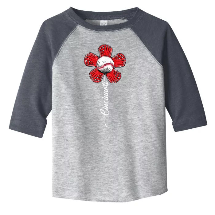 Baseball Flower Vintage Baseball Fans Toddler Fine Jersey T-Shirt