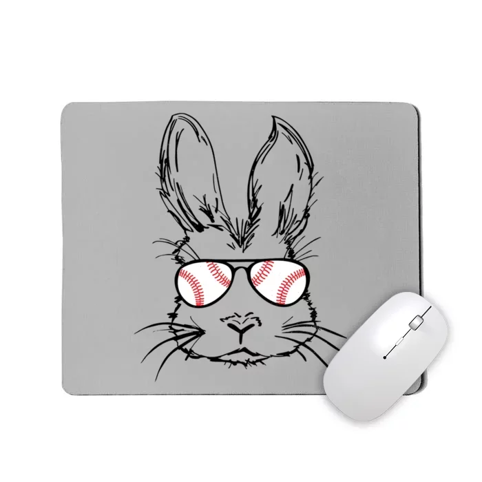 Bunny Face With Baseball Sunglasses Easter Day Gift Mousepad