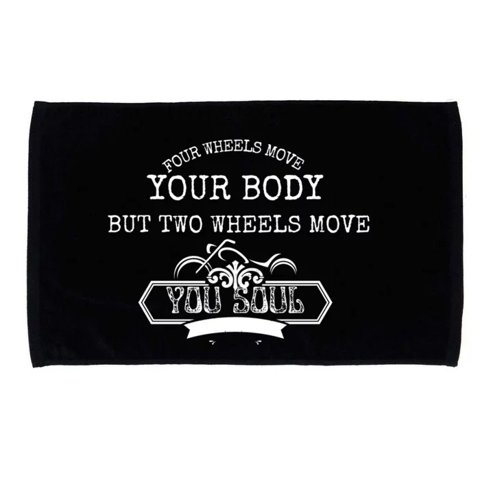 Biker Four Wheels Move Body Two Move Soul Vintage Microfiber Hand Towel