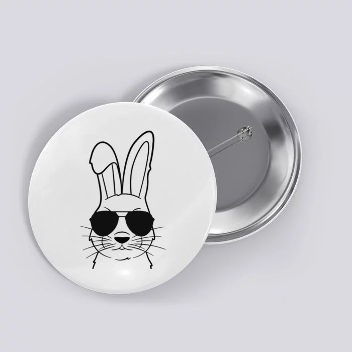 Bunny Face With Sunglasses Easter Day Button