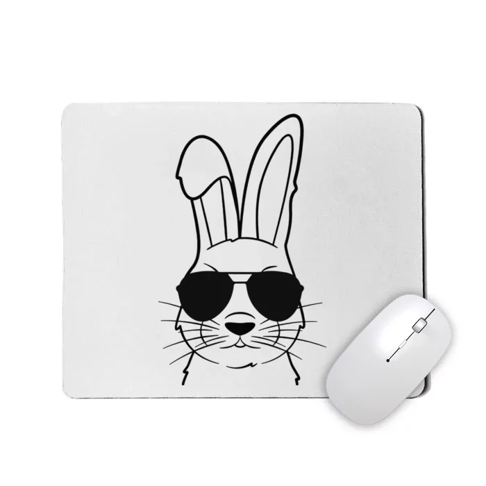 Bunny Face With Sunglasses Easter Day Mousepad