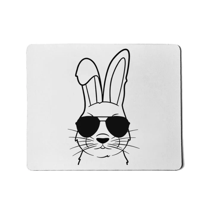 Bunny Face With Sunglasses Easter Day Mousepad